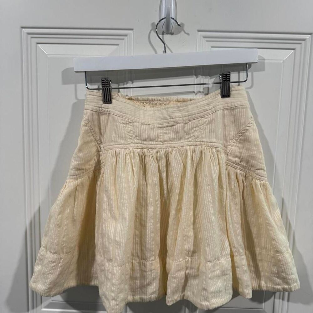 Anthropologie Women's Cream and White Skirt